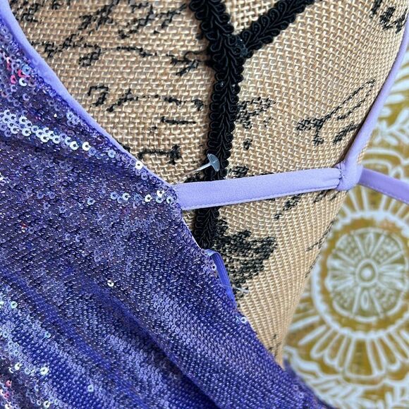 NWOT The Attico Audrey Lilac Sleeveless Open Back Sequin Mini Dress sz 42 US 4-6 - Picture 11 of 16